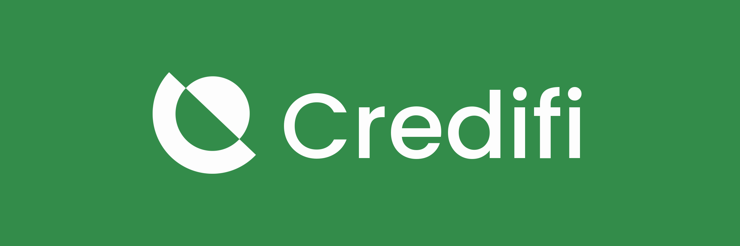 Credifi logo and name in white on green